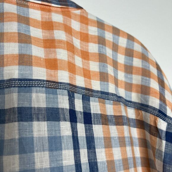 Tommy Bahama Linen Shirt Mens Plaid Short Sleeve Collared Relax XXL 2XL - Picture 8 of 10